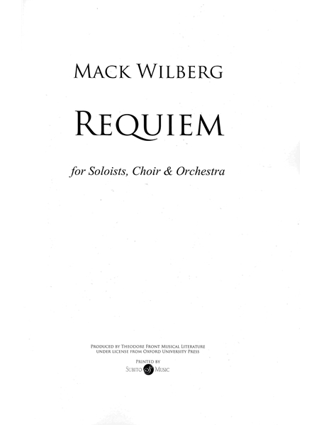 Requiem : For Soloists, Choir and Orchestra.