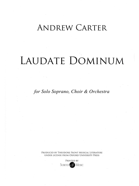 Laudate Dominum : For Solo Soprano, SATB Choir and Orchestra.