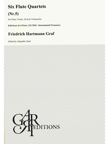 Six Flute Quartets, Nr. 5 : For Flute, Violin, Viola and Violoncello / Ed. Alejandro Garri.