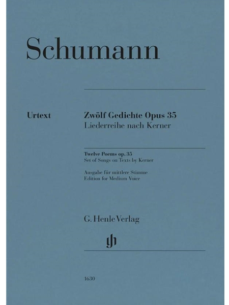 Zwölf Gedichte, Op. 35 : Liederreihe Nach Kerner - Ausgabe Für Mittlere Stimme / Ed. Kazuko Ozawa.