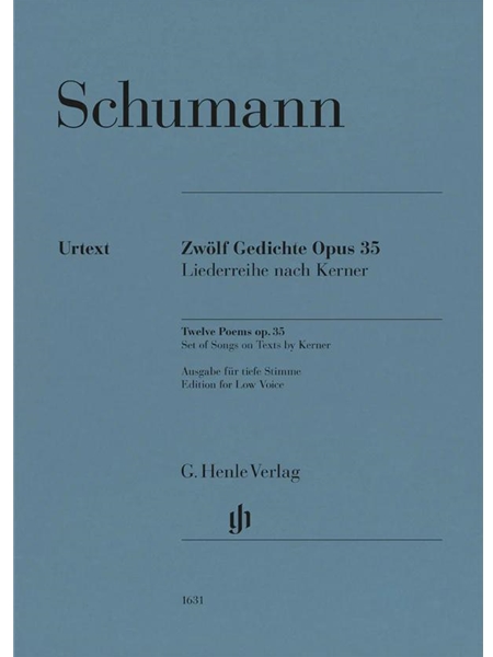 Zwölf Gedichte, Op. 35 : Liederreihe Nach Kerner - Ausgabe Für Tiefe Stimme / Ed. Kazuko Ozawa.