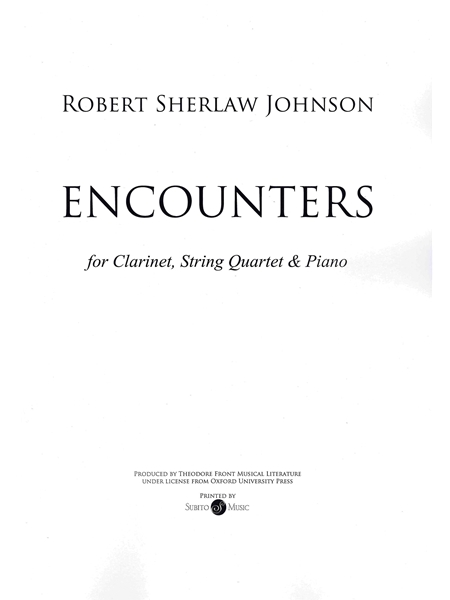 Encounters : For Clarinet, Piano and String Quartet (1988).
