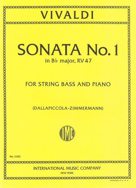 Sonata No. 1 In B Flat Major, RV 47 : For String Bass and Piano.