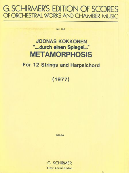 Durch Einen Spiegel (Metamorposis) : For Twelve Strings And Harpsichord.