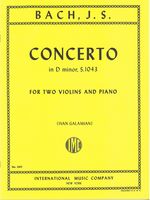 Concerto In D Minor, S. 1043 : For Two Violins and Piano / Ed. by Ivan Galamian.