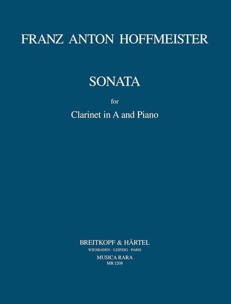 Sonata : For Clarinet In A and Piano.