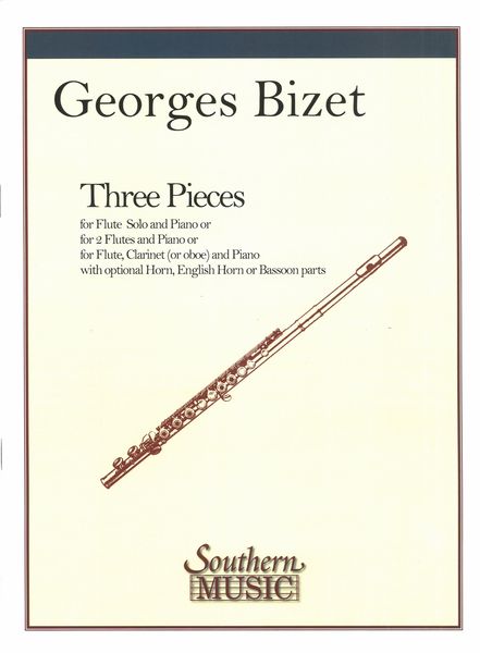 Three Pieces : For Flute Solo and Piano Or 2 Flutes and Piano Or Flute Clarinet (Or Oboe) and Piano.