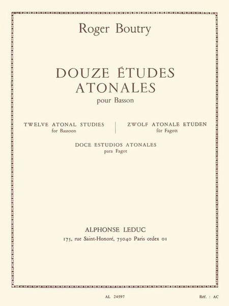 Douze Etudes Atonales : Pour Basson.