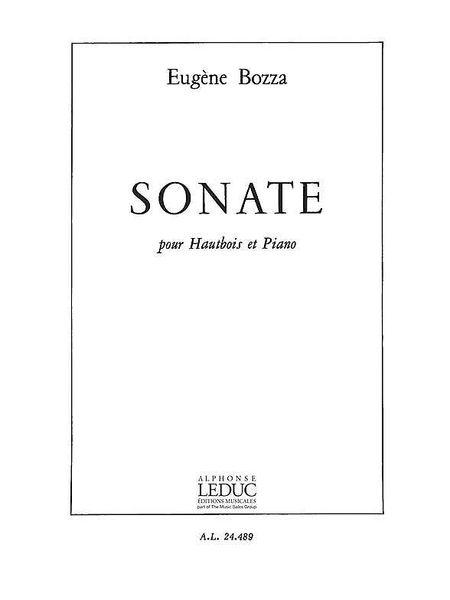 Sonate : Pour Hautbois Et Piano.