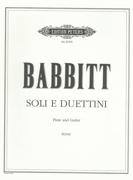 Soli E Duettini : For Flute and Guitar (1989).