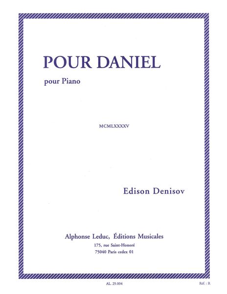 Pour Daniel (1989) : For Piano.