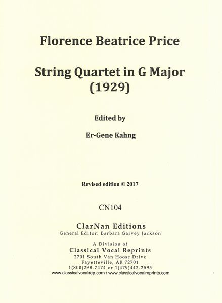 Quartet no. 1 in G major Cover Art